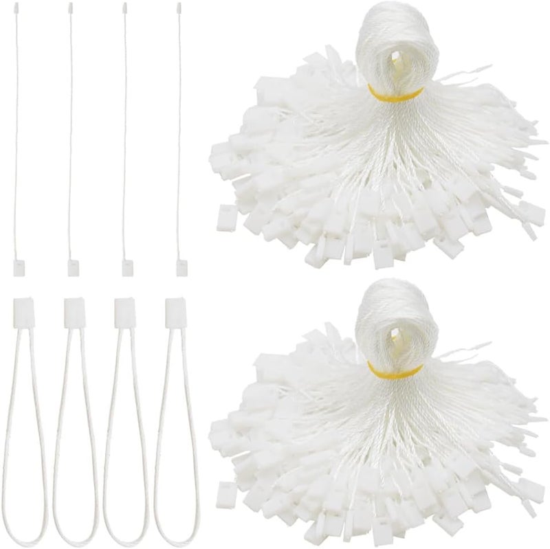 Yosawa 1000Pcs Hang Tag String Nylon Snap Lock Pin Loop Fastener Hook Ties Tag Strings for Tags Clothing, Shoes, Gift Bags（White） - Image 1